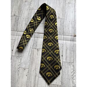 University Of Iowa Hawkeyes Black  Men’s Neck Tie Hawkeye Logo Graduation formal